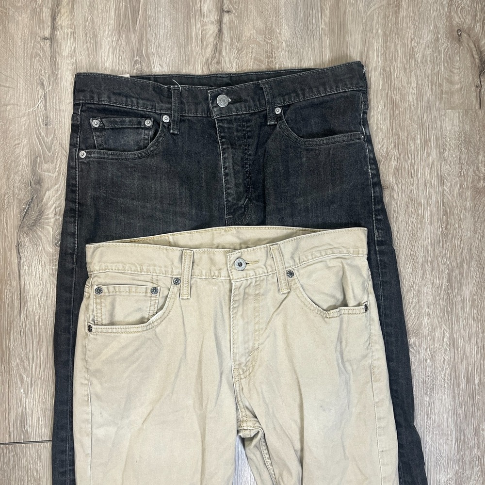 Lot of 2 Levi's 511 513 Pants Men's 32x32 Slim Tapered Pants Charcoal Gray Chino